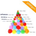 2000 Pieces Assorted Sizes Multicolor Pompoms Glitter Pom Poms with 4 Sizes Wiggle Eyes for Hobby DIY Art Craft Supplies